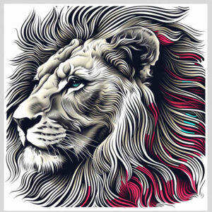 lion-silhouette – tattoo design ideas free ai generated – realism-realistic-shadowing – for-lower-thigh – Gallery: lions-inkby-ai