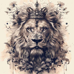 lion-silhouette – tattoo design ideas free ai generated – realism-textured-light – for-scapula – Gallery: lions-inkby-ai