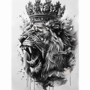 lion-tattoo-design – tattoo design ideas free ai generated – realism-depth-shading – for-hand – Gallery: lions-inkby-ai
