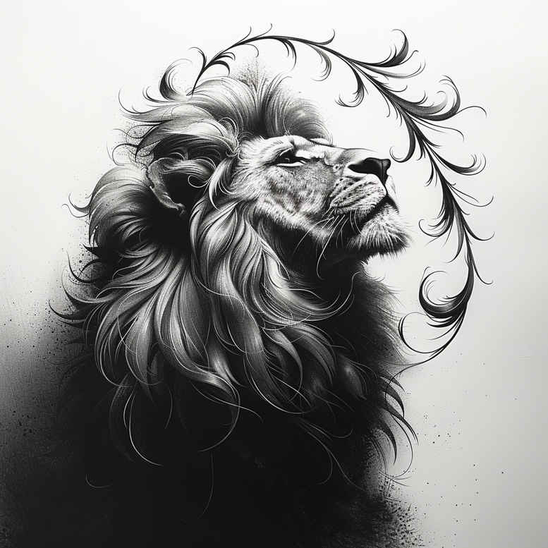 lion-tattoo-design – tattoo design ideas free ai generated – realism-precise-gradient – for-palm – Gallery: lions-inkby-ai