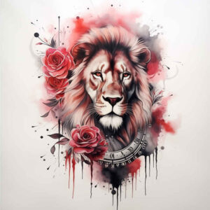 lion-tattoo – tattoo design ideas free ai generated – neotraditional-clean-fill – for-shoulder-blade – Gallery: lions-inkby-ai