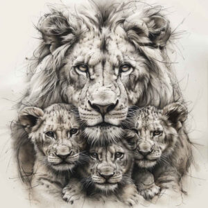 lion-tattoo – tattoo design ideas free ai generated – realism-dimensional-ink – for-biceps – Gallery: lions-inkby-ai
