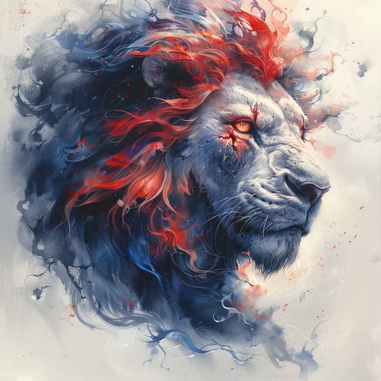 lion-with-3d-effect – tattoo design ideas free ai generated – neotraditional-refined-lines – for-abdomen – Gallery: lions-inkby-ai
