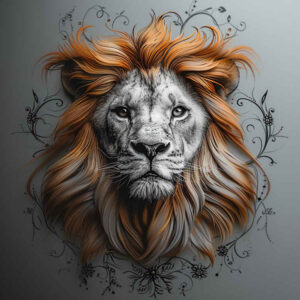 lion-with-3d-effect – tattoo design ideas free ai generated – realism-high-resolution-tattoo – for-lower-back – Gallery: lions-inkby-ai