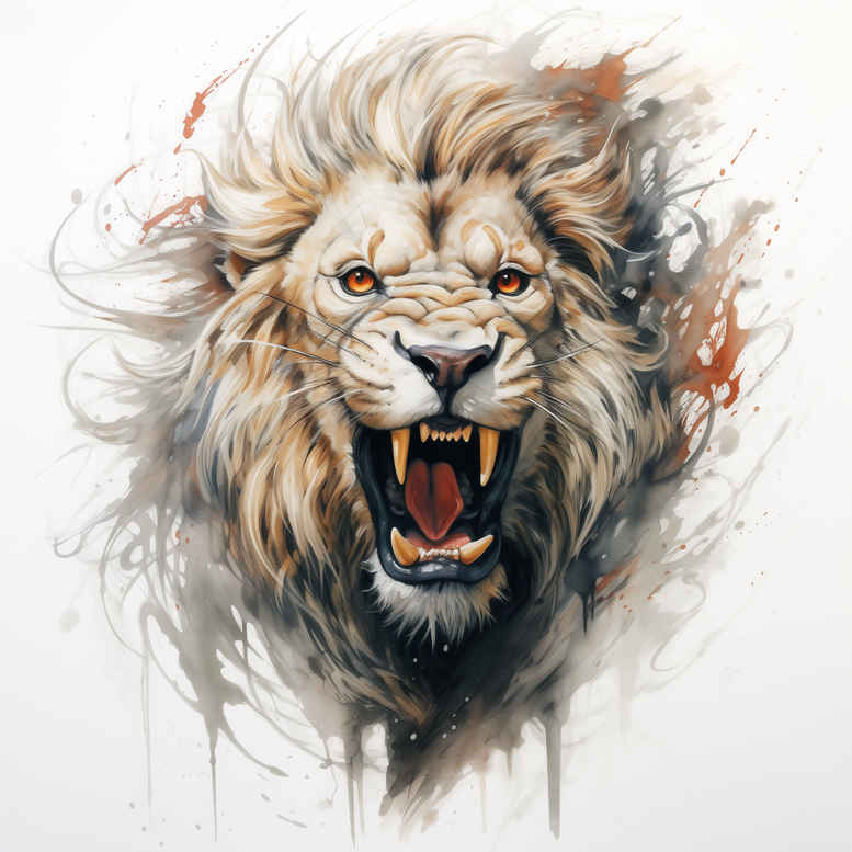 lion-with-3d-effect – tattoo design ideas free ai generated – realism-sharp-focus – for-arm – Gallery: lions-inkby-ai