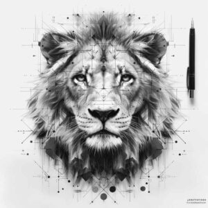 lion-with-crown – tattoo design ideas free ai generated – neotraditional-bold-texture – for-wrist – Gallery: lions-inkby-ai