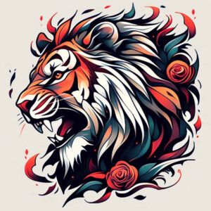 lion-with-detail – tattoo design ideas free ai generated – realism-natural-luminosity – for-neck – Gallery: lions-inkby-ai