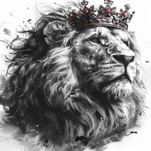 lion-with-detail – tattoo design ideas free ai generated – surrealism-ethereal-glow – for-collarbone – Gallery: lions-inkby-ai