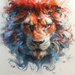 lion-with-mane – tattoo design ideas free ai generated – neotraditional-artistic-contrast – for-outer-arm – Gallery: lions-inkby-ai