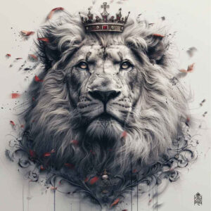 lion-with-open-mouth – tattoo design ideas free ai generated – neotraditional-layered-shading – for-foot – Gallery: lions-inkby-ai