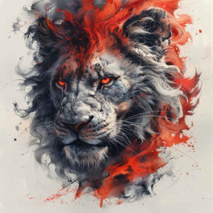 lion-with-open-mouth – tattoo design ideas free ai generated – realism-photo-ink – for-heel – Gallery: lions-inkby-ai