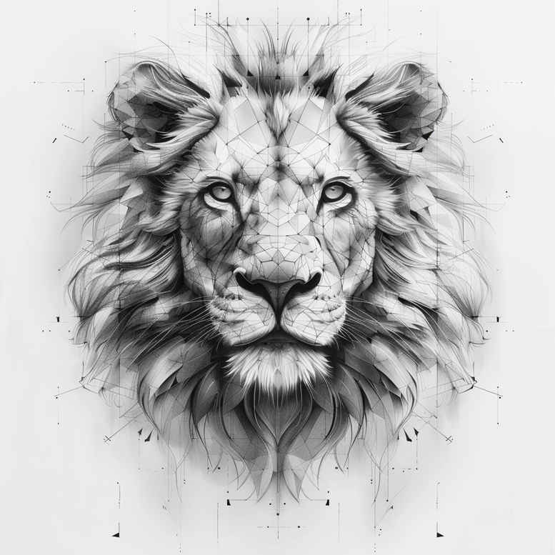 lion-with-open-mouth – tattoo design ideas free ai generated – surrealism-disorienting – for-ankle – Gallery: lions-inkby-ai