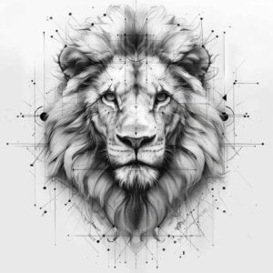 lion-with-open-mouth – tattoo design ideas free ai generated – surrealism-psychic-energy – for-forearm – Gallery: lions-inkby-ai