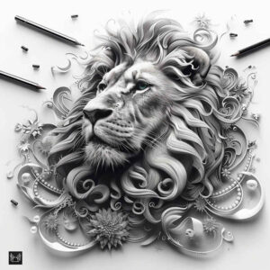 lion-with-paws – tattoo design ideas free ai generated – realism-lifelike – for-thigh – Gallery: lions-inkby-ai