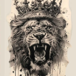 lion-with-shading – tattoo design ideas free ai generated – neotraditional-clean-fill – for-fingers – Gallery: lions-inkby-ai