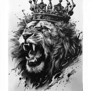 lion-with-shading – tattoo design ideas free ai generated – neotraditional-vivid-gradients – for-side-torso – Gallery: lions-inkby-ai