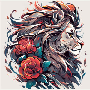 lion-with-strength – tattoo design ideas free ai generated – realism-inner-glow – for-lower-leg – Gallery: lions-inkby-ai