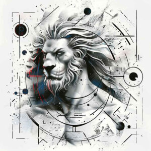 lion-with-symbols – tattoo design ideas free ai generated – neotraditional-detailed-textures – for-ribs – Gallery: lions-inkby-ai