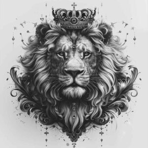 lion-with-tail – tattoo design ideas free ai generated – realism-natural-finish – for-scapula – Gallery: lions-inkby-ai
