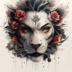lion-with-tail – tattoo design ideas free ai generated – realism-realistic-shadowing – for-inner-arm – Gallery: lions-inkby-ai