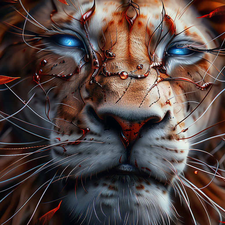 lion-with-tenderness – tattoo design ideas free ai generated – neotraditional-expressive-color – for-forearm – Gallery: lions-inkby-ai