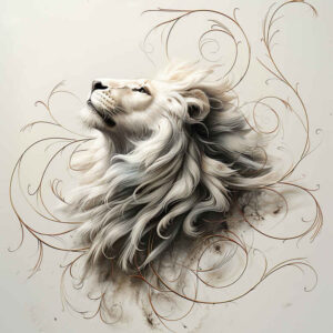 lion-with-tenderness – tattoo design ideas free ai generated – realism-seamless-blend – for-stomach – Gallery: lions-inkby-ai