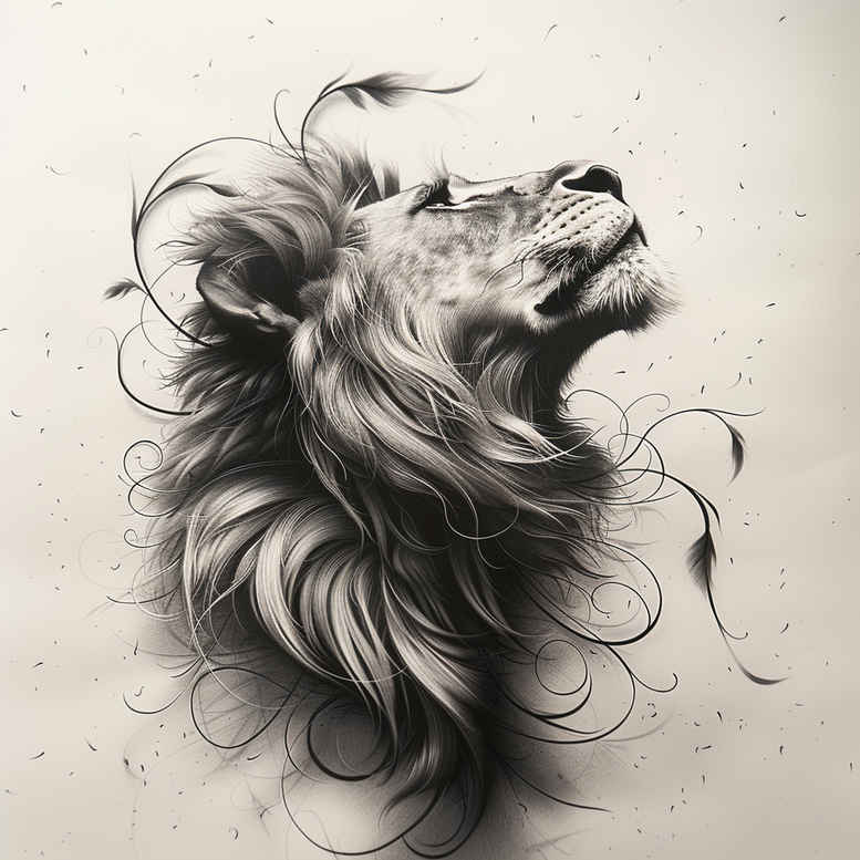 lions – tattoo design ideas free ai generated – neotraditional-refined-detail – for-scapula – Gallery: lions-inkby-ai