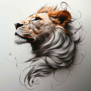 mystical-lion – tattoo design ideas free ai generated – surrealism-fantastical-elements – for-wrist – Gallery: lions-inkby-ai