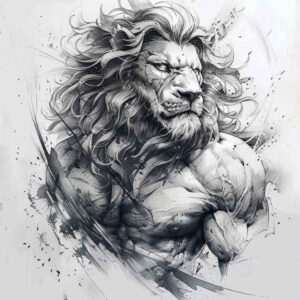 realistic-lion – tattoo design ideas free ai generated – neotraditional-refined-lines – for-wrist – Gallery: lions-inkby-ai