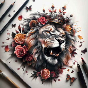 lions tattoo design ideas vivid bold for outer arm