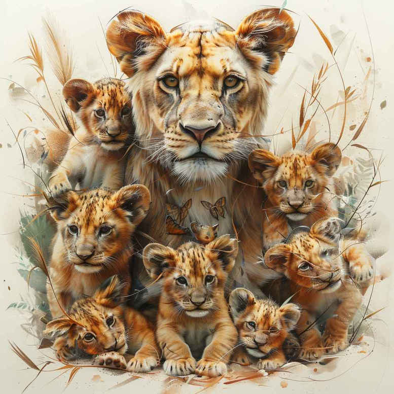 lions tattoo design ideas Surrealism juxtaposition bold lines for sternum