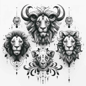 lions tattoo design ideas Realism perfect proportions detailed face shows courage