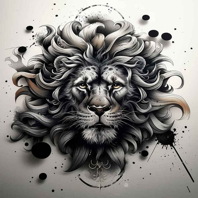 lions tattoo design ideas glossy detailed face symbol of perseverance
