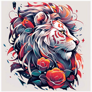 lions tattoo design ideas crisp lines detailed face symbolising determination