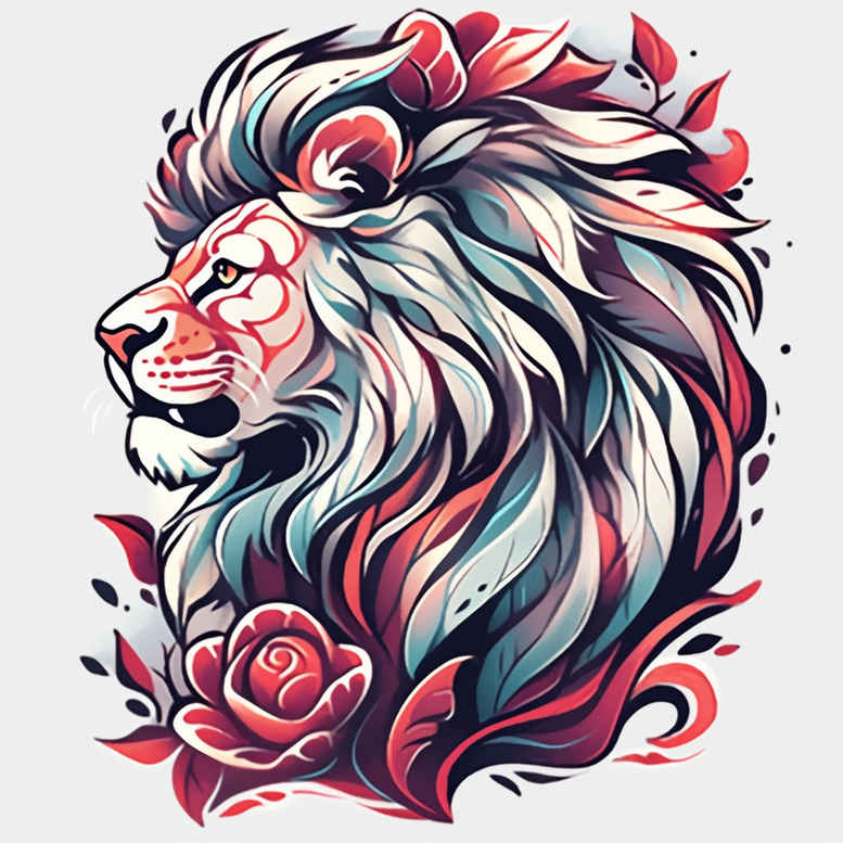 lions tattoo design ideas Realism deep shadows detailed fur endurance and power
