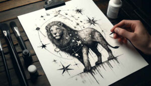 lions tattoo design ideas realistic texture detailed shading for collarbone