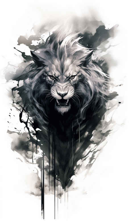 lions tattoo design ideas Surrealism shadow play dynamic pose for back shoulder