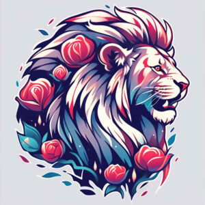 lions tattoo design ideas Surrealism translucent layers expressive for back of neck