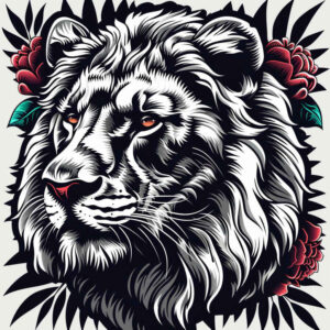 lions tattoo design ideas Surrealism bizarre fierce expression embodying strength
