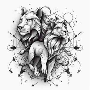 lions tattoo design ideas Realism natural contours fierce expression for upper back