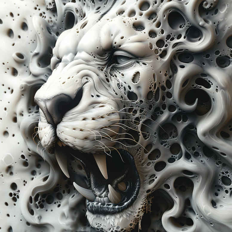 lions tattoo design ideas Surrealism hyperreal fierce expression stands for determination
