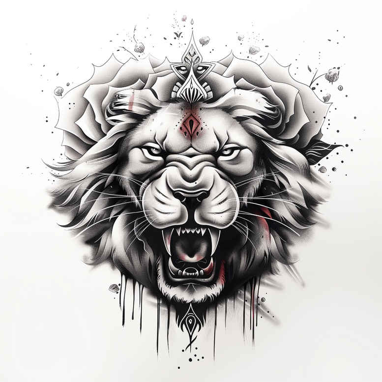 lions tattoo design ideas gradient fills fierce for ribs