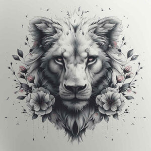 lions tattoo design ideas hyper-detailed fierce gaze for stomach