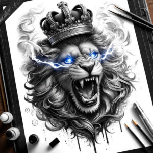 lions tattoo design ideas decorative elements fierce shows courage