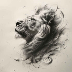 lions tattoo design ideas Realism light play guardian for hip