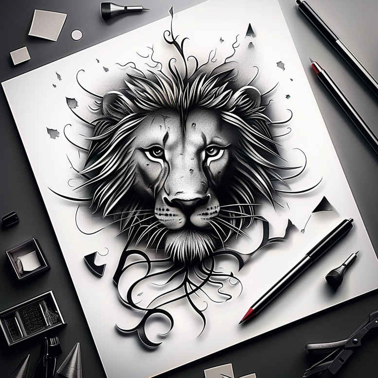 lions tattoo design ideas spectral hues guardian for shoulder blade