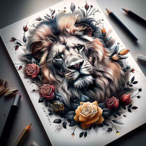 lions tattoo design ideas dynamic shapes layered fur shows strength