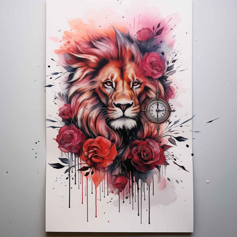 lions tattoo design ideas Surrealism mysterious majestic represents endurance