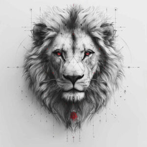 lions tattoo design ideas Surrealism ghostly shapes majestic symbol of resilience