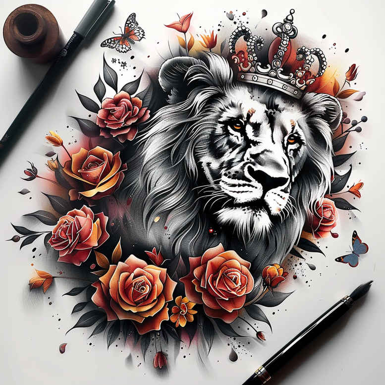 lions tattoo design ideas bokeh muscular embodying strength
